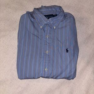 Polo Ralph Lauren Blue Striped Button Down Shirt